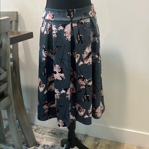 Haute Monday Floral A-Line Skirt Blue/Pink, slightly shiny. Beautiful/feminine!